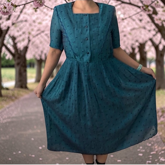 SOEN MODE Dresses & Skirts - HTF Vintage SOEN MODE Japanese Day Dress Size 11 Tea Party Western Prairie